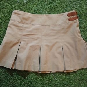 Khaki Ralph Lauren pleated mini skirt buckles 10